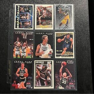 VINTAGE NBA basketball‎ sheet of 9 cards Shaq Bird Drexler Mullin Jim Jackson